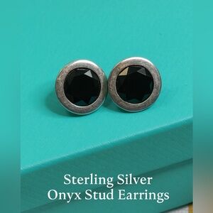 Taxco Sterling Silver Black Onyx Earrings